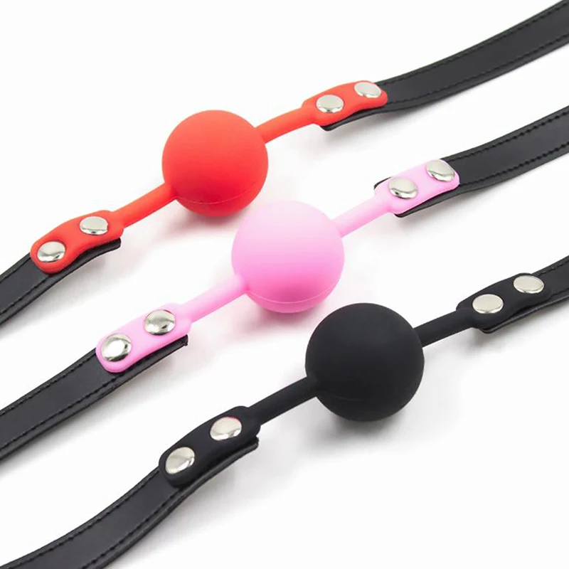 4 Colors Soft Silicone Gag Ball Woman Sexy Gag Oral Fetish Sex Toys For Couples Oral Fixation Bondage Restraints Erotic Toy.