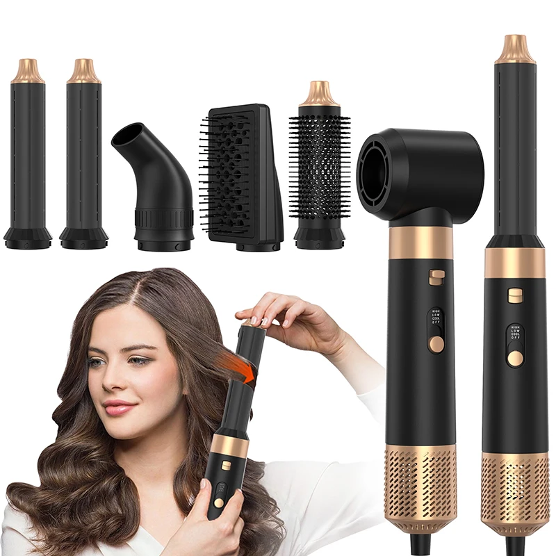 

6 In 1 Hot Air Styler Comb Automatic Curling & Straightener Wand ,Hair Styling Brush,Multifunctional Hair Dryer for Home Salon