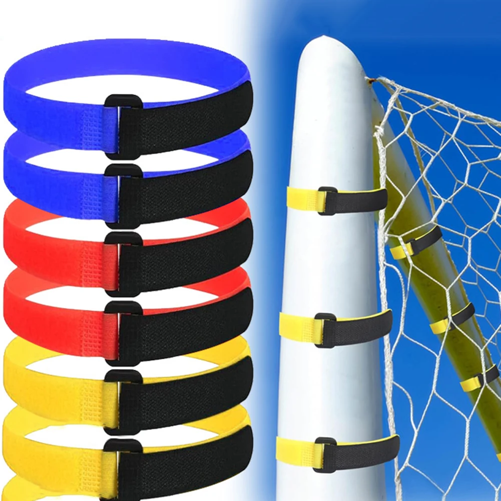 Sangles réglables pour filet de football, attaches pour filet de football en nylon et polyester, pour organiser les articles ménagers pour buts de sport