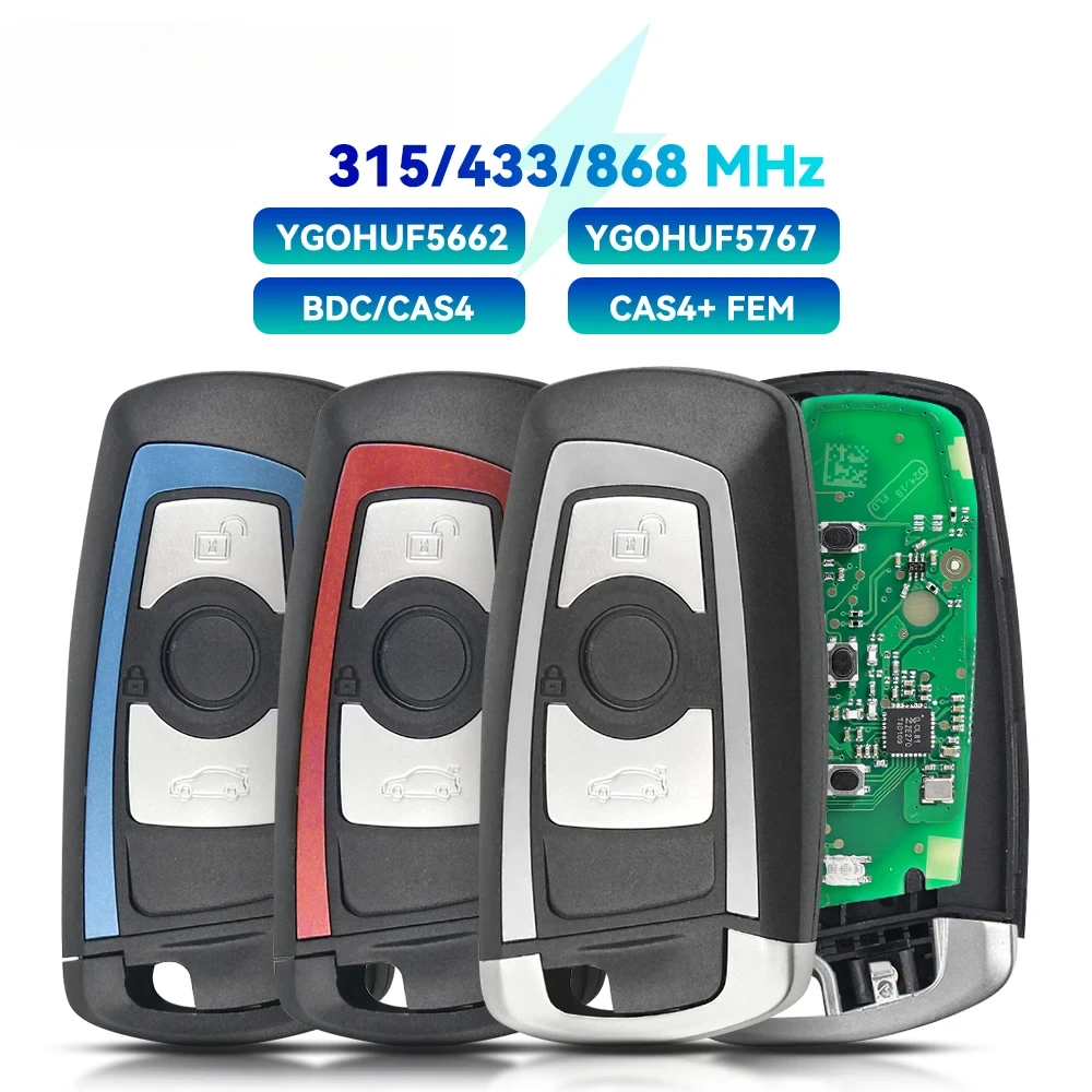 3/4 Buttons Remote Key Fob For BMW 5 7 F Series FEM / BDC,CAS4,CAS4+ 2012-2017 YGOHUF5662/YGOHUF5767 315/433/868Mhz New