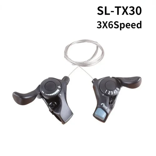 Imagen 2 del producto SHIMANO-palanca de cambios Tourney SL TX30 para bicicleta, 6/7s, 18/21 velocidades, cable de engranaje interno incluido, 3 velocidades