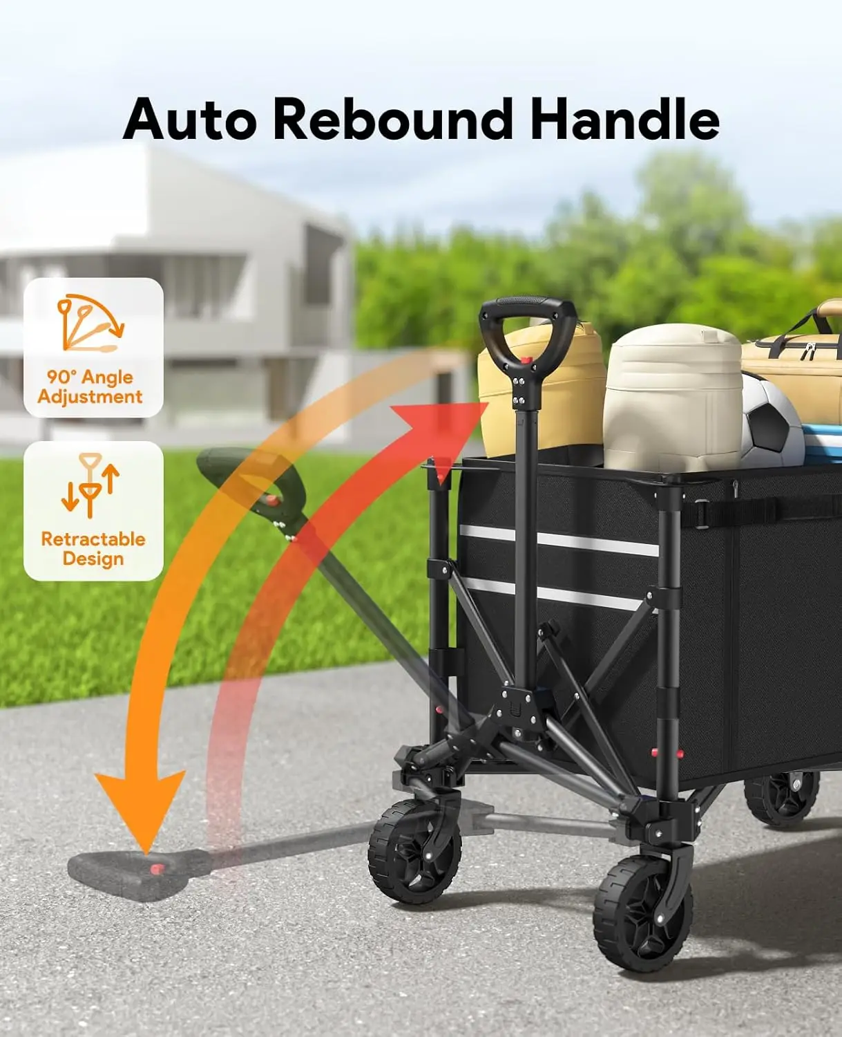 Carro plegable 3 en 1, carrito con ruedas, 120L, Uti