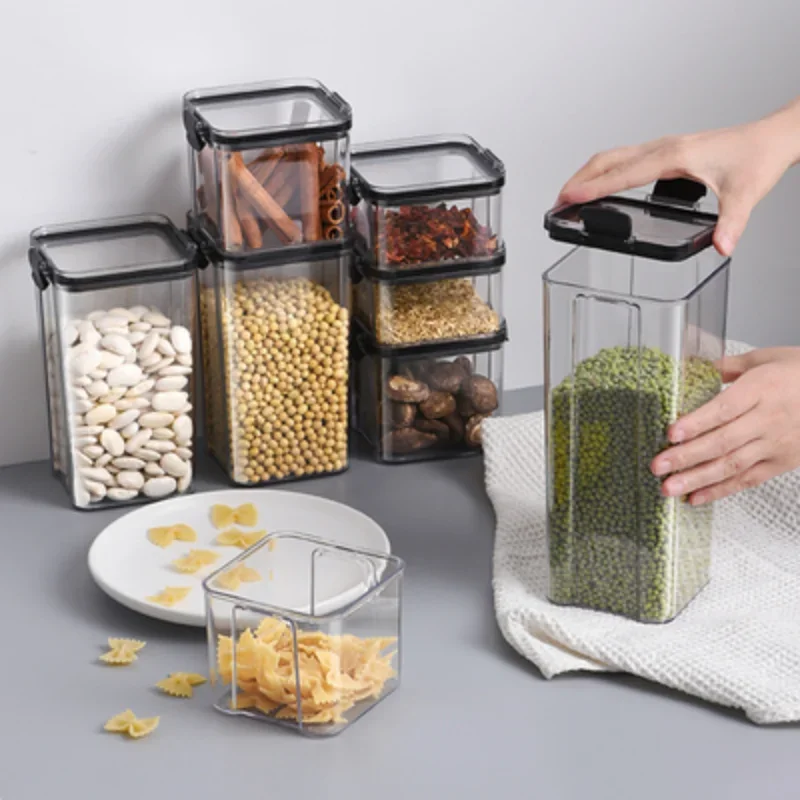 Contenitori per alimenti contenitori da cucina barattoli di plastica per cereali sfusi organizzatori da cucina per barattoli Organizer per dispensa