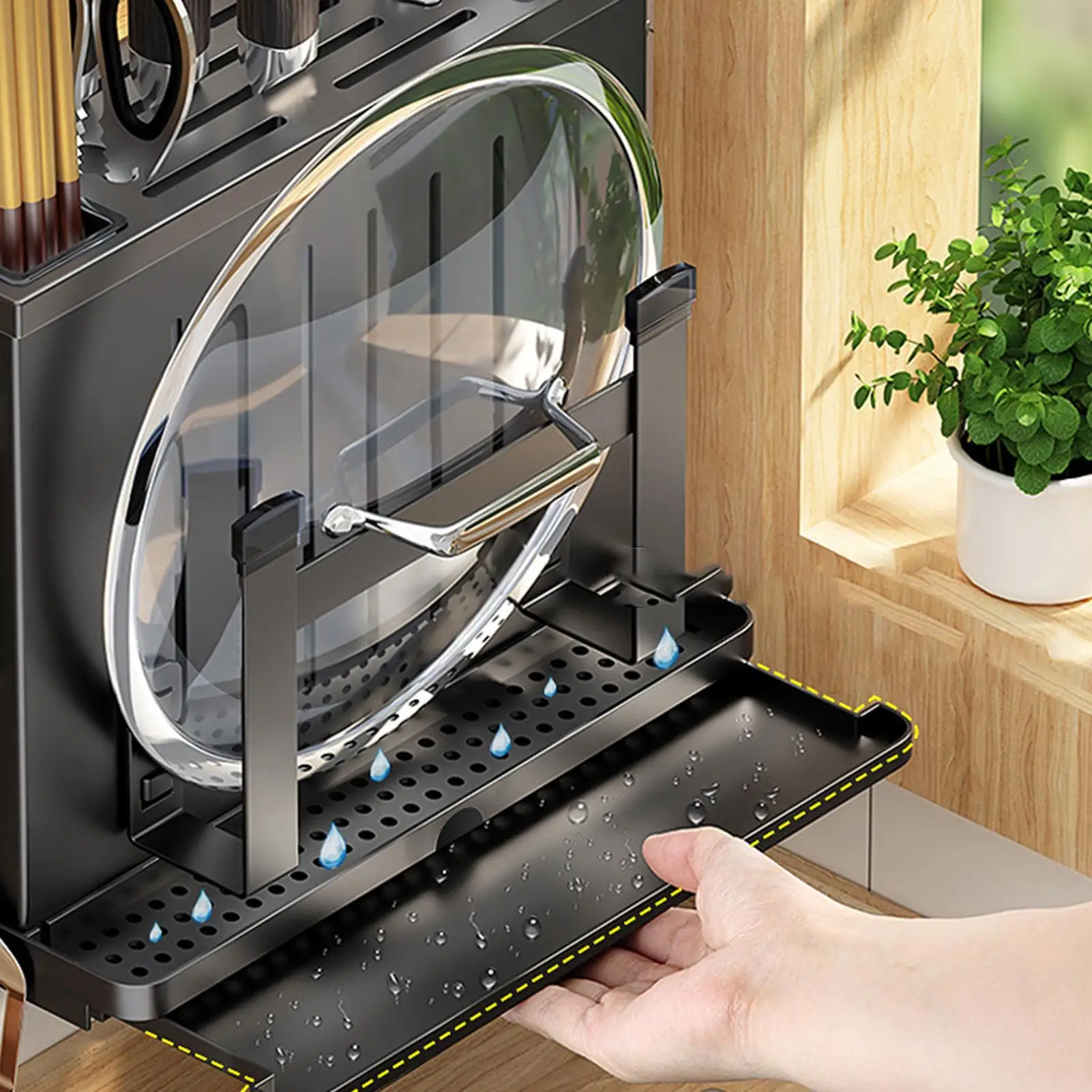 

Cutting Board Storage No Drilling Cookware Stand Kitchen Cutter Storage For Dormitory Hotel Restaurant Apartment Rental Bakeries