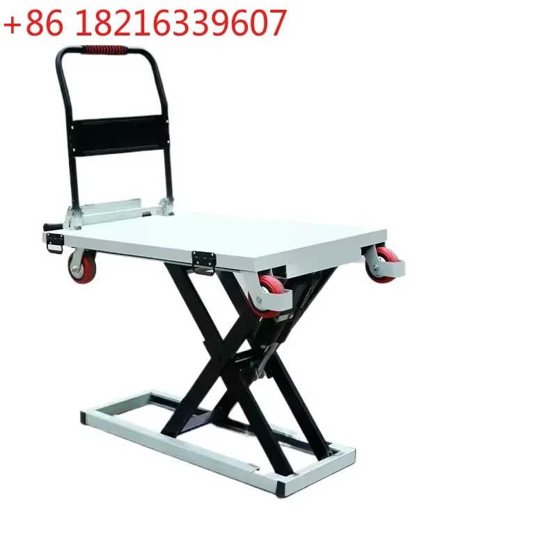 TAO High Quality Electric Flatbed Trolley Portable Transport Mobile Small Hydraulic Lift Flatbed Trolley