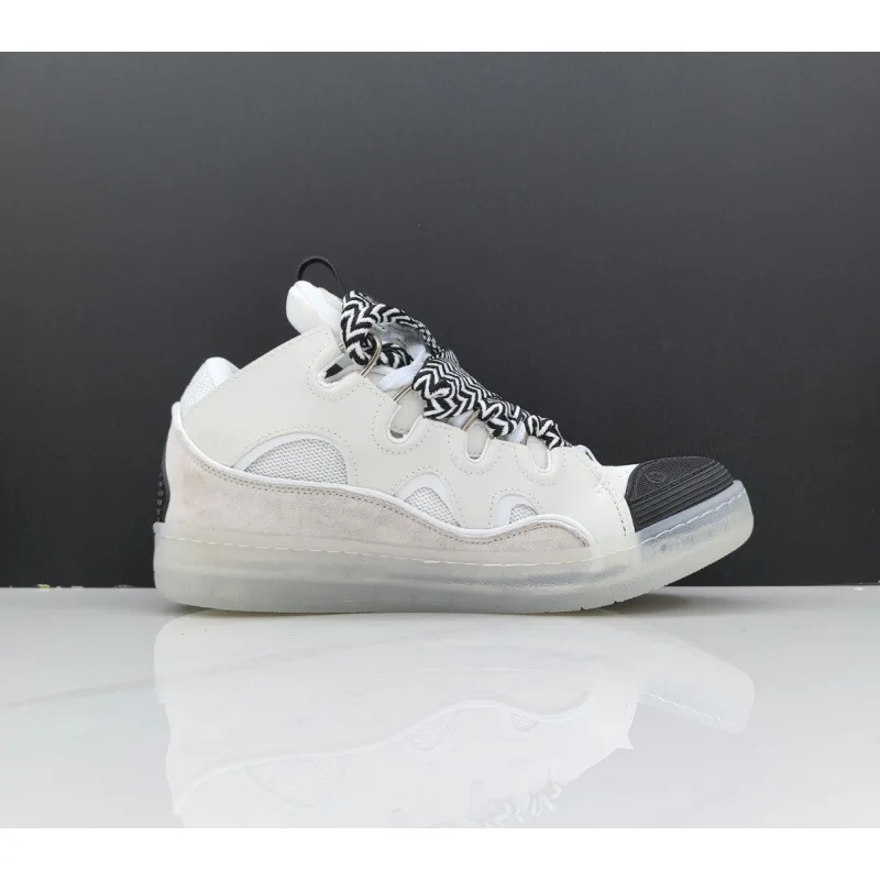 Leren sport- en vrijetijdsschoenen met veters voor heren en dames, retro boardschoenen, nieuwe papa-schoenen