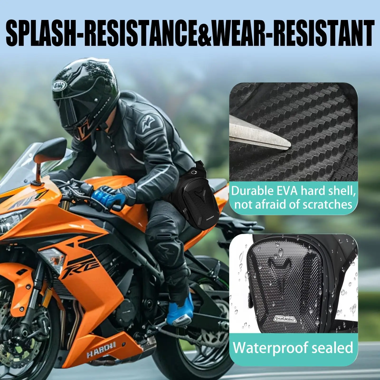 Waterproof Motorcycle Drop Leg Bag Multifunctional Thigh Waist Pack Crossbody Fanny Pack Motocross Rider Moto Gear Outdoor Ride