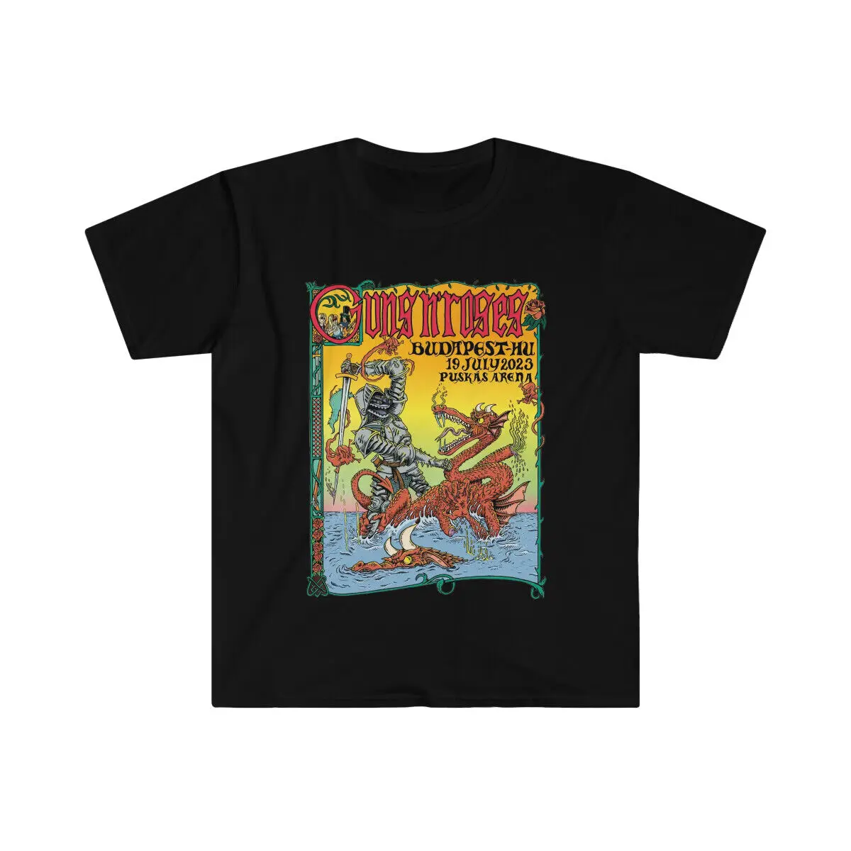 Unisex Soft Cotton T-Shirt. Guns N Roses Budapest 2023