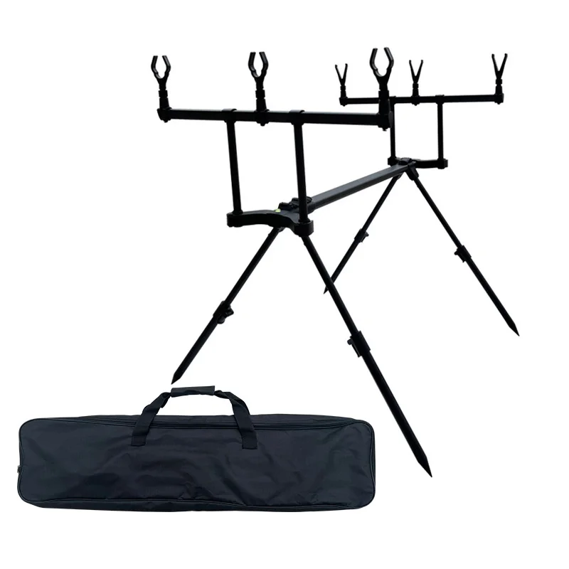 

European-style Multi-head Folding Rod Holder, Dual-purpose Turret Ground Spike Rod Stand