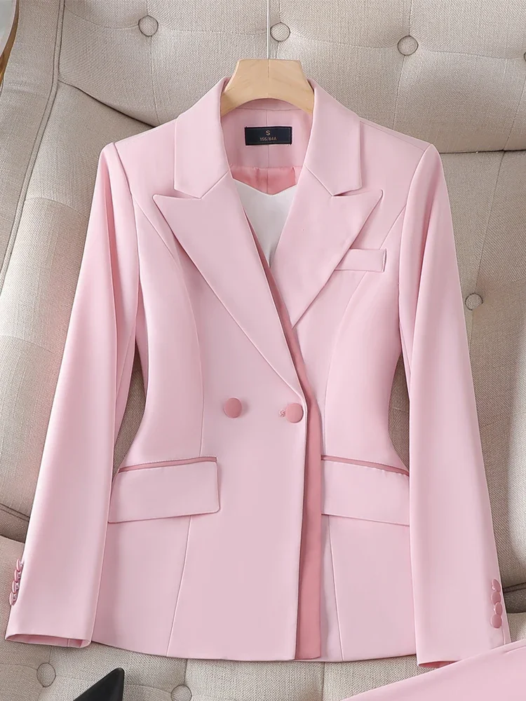 

Pink White Fashion Female Blazer Women Office Ladies Business Work Jacket Coat For Autumn Winter EFFE-2023