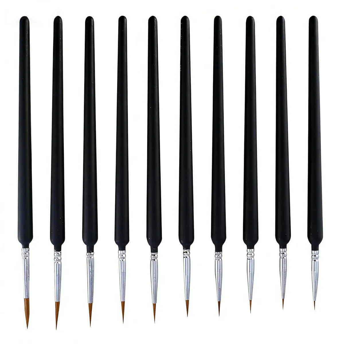 10Pcs Acrylic Fine Nail Art Brushes Set For Acrylic Canvas Painting Oil Paint Artist Detail Lightweight Travel