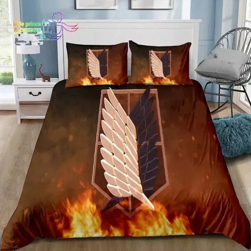 Anime Attack on Titan 3D Print Bedding Set Single Twin Full Queen King Size Bed Set Adult Kid Bedroom Bedding Gift
