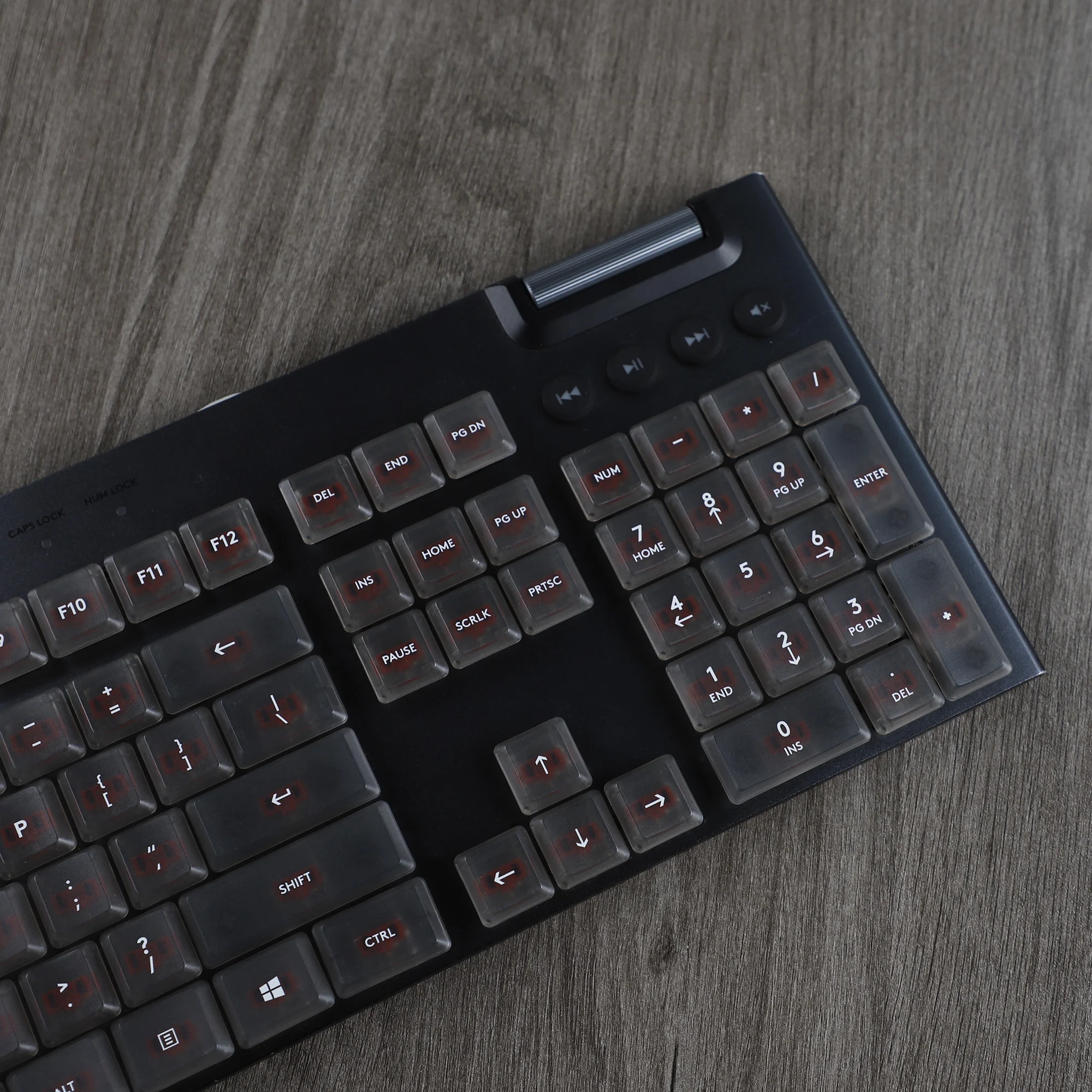 YMDK Black Transparent PC Material Backlit Keycap DIY Compatible for Logitech G813 G815 G913 G915 G913 tkl G915 tkl Keyboard
