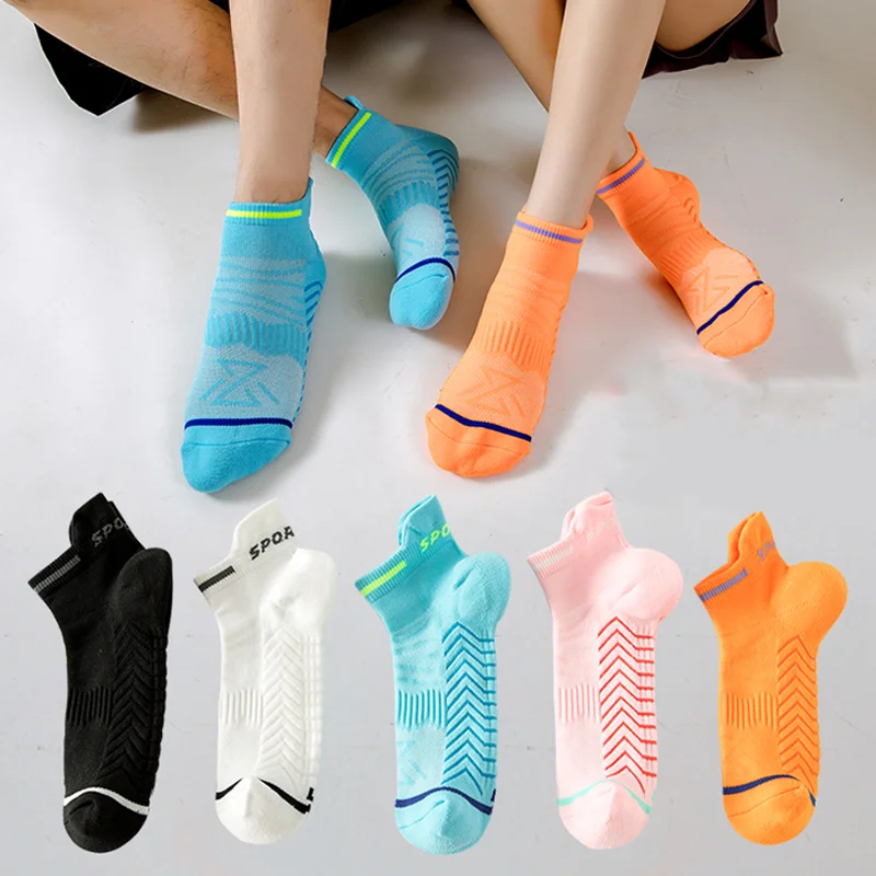 YUPAO Pure Cotton Sports for Woman Socks Breathable Anti Slip Absorption Quick Dry Running Fitness Stretch Men Short Socks