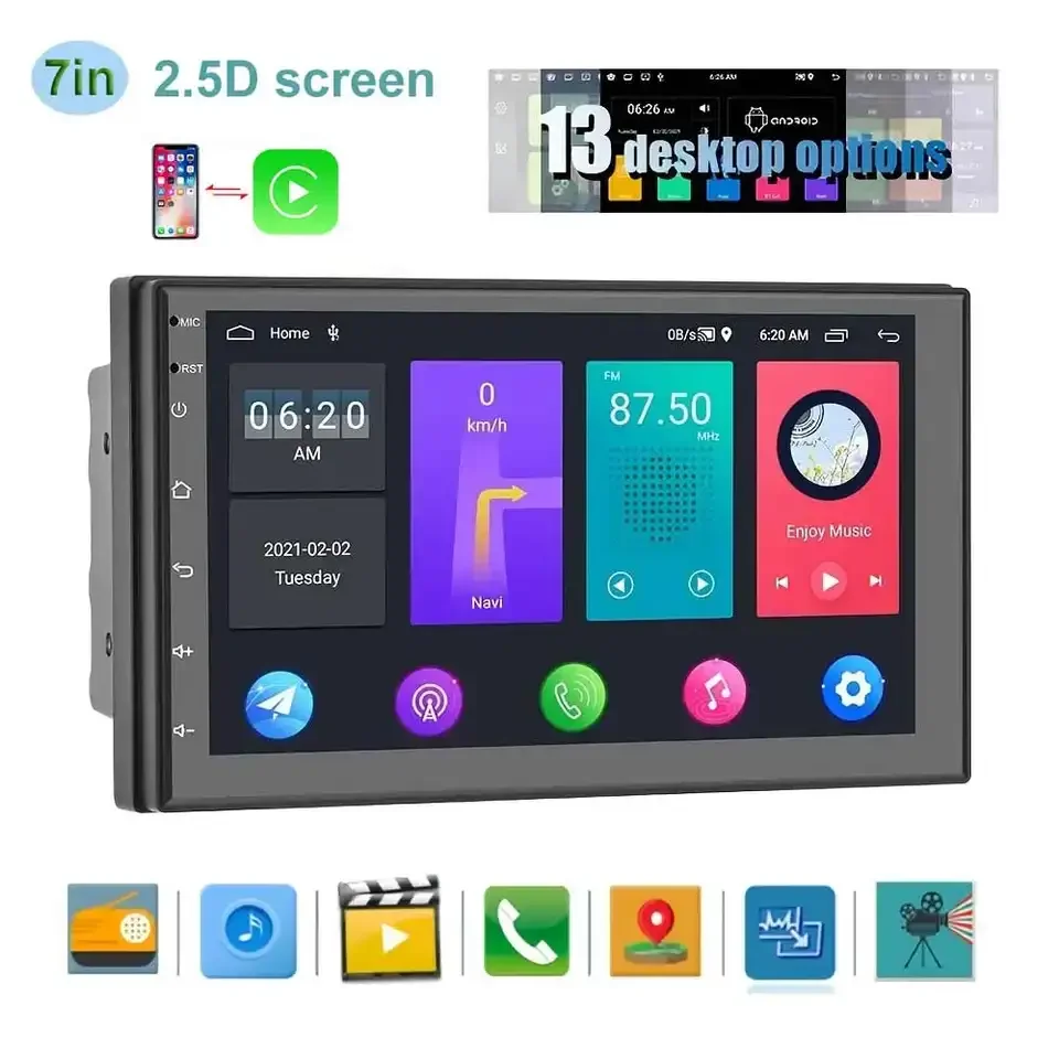 Wholesale 7inch Touch Screen 2+32GB Universal Android Car Media Player DVD 2Din Gps Navigation Car Radio