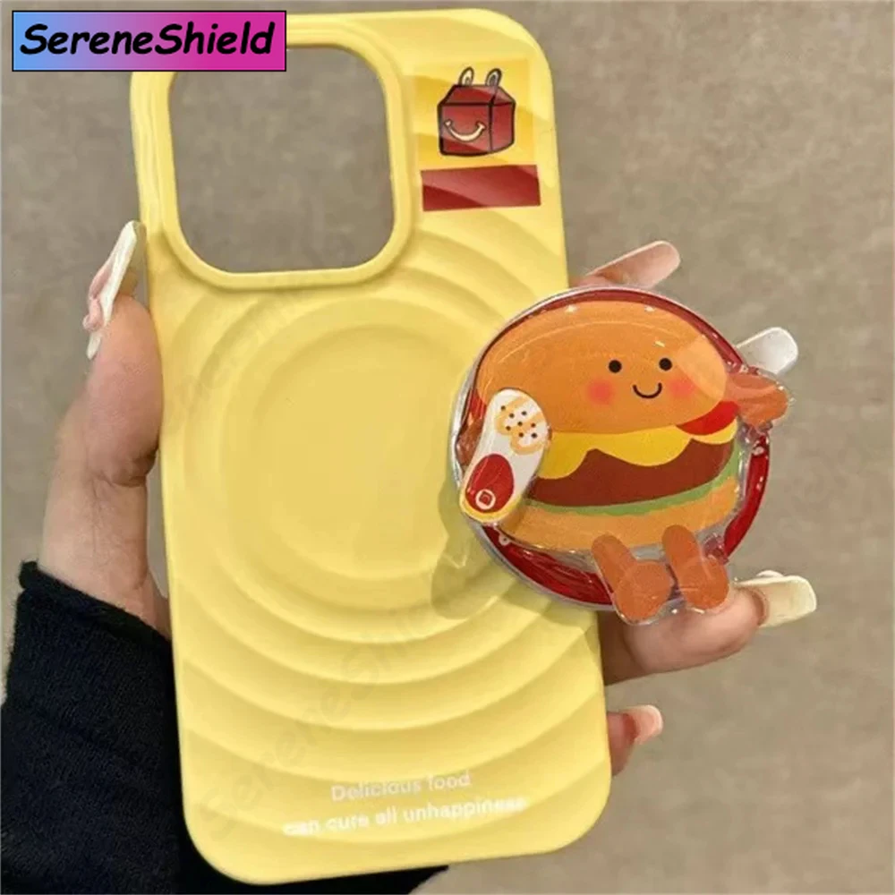 

Милый и забавный держатель для телефона в виде гамбургеров и картошки фри с вращением для MagSafe, подставка Griptok для iPhone 16 Pro, магнитный держатель для чехла с беспроводной зарядкой