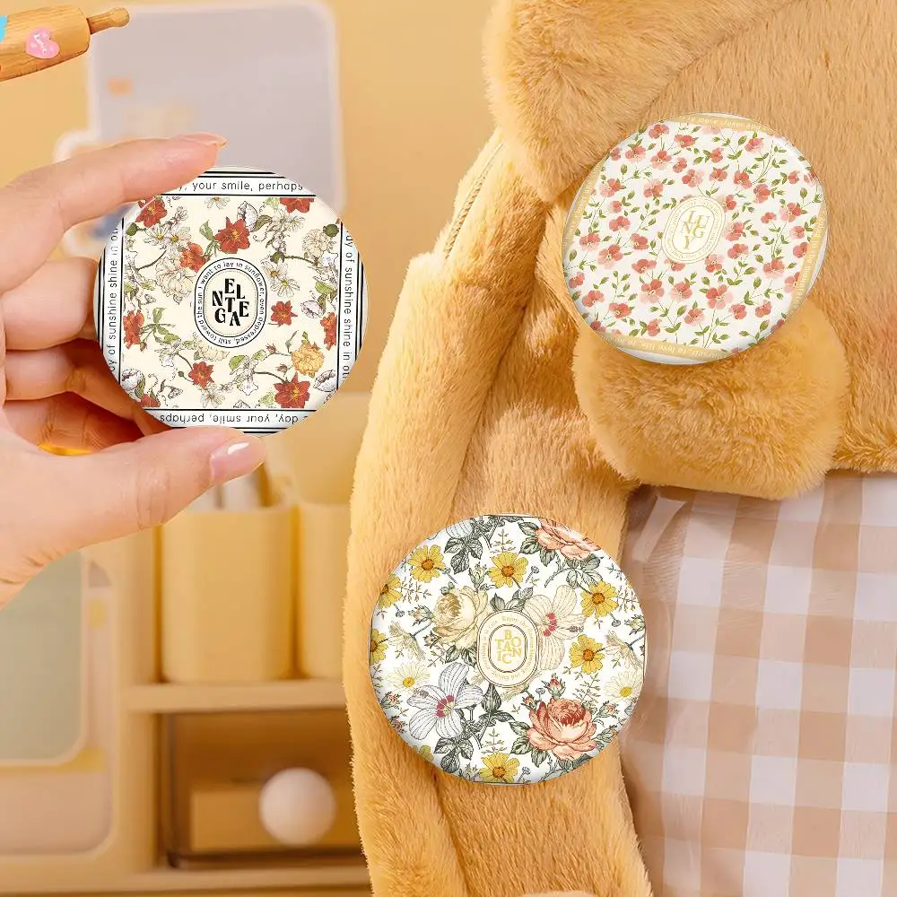 Persian Carpet Floral Pattern Creative Pins Funny Round Snap-in Brooch Badge Backpack Hat Accessories Jewelry Gifts for Friend