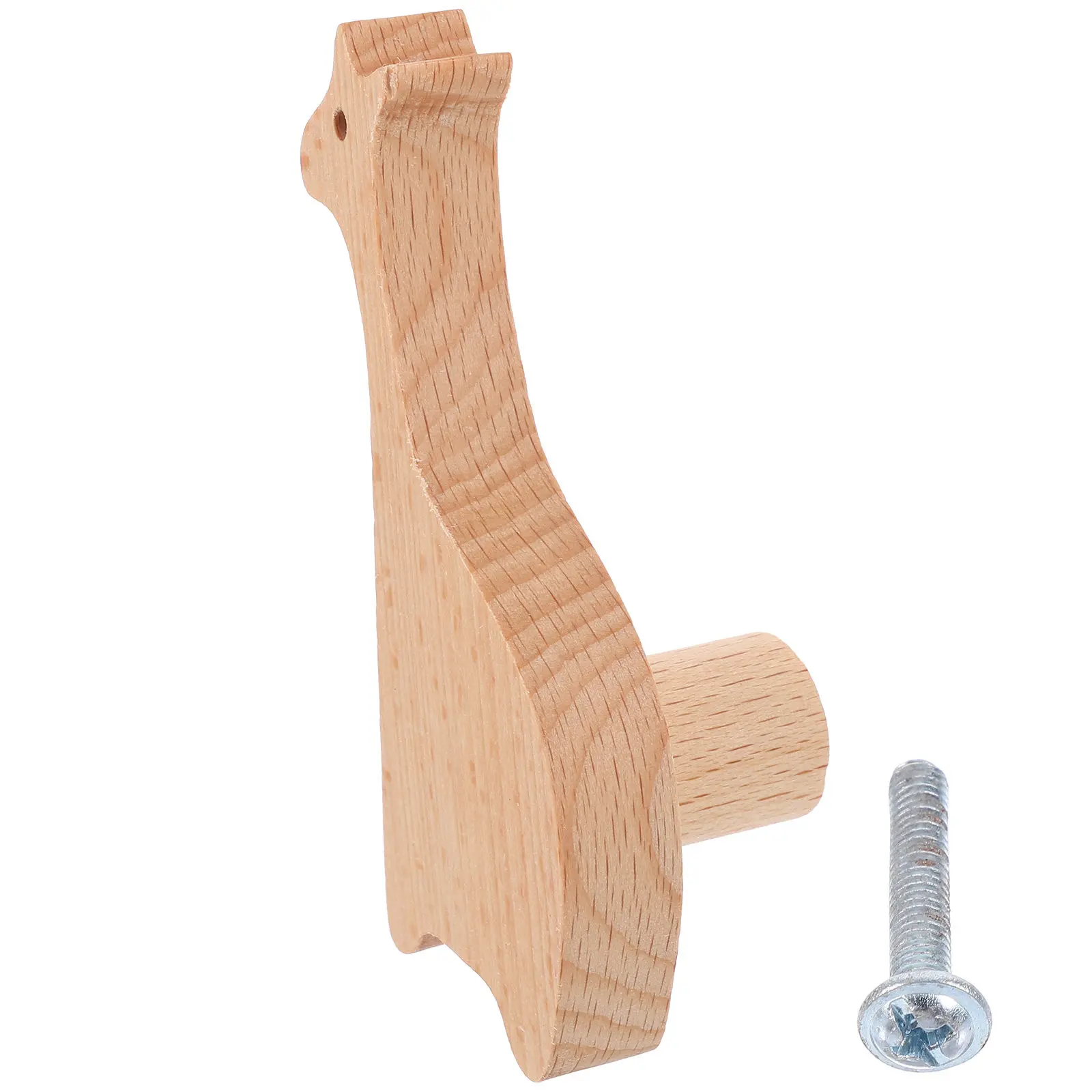 Wooden Giraffe Door Pull Handle for Kitchen Cabinets Dresser Drawers Office Furniture Cartoon Animal Design Elegant Decorative