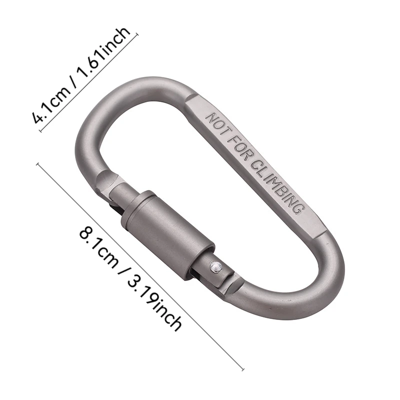 4 Pack Aluminum D Ring Key Rings Hiking Clips Locking Carabiner Hiking Camping Fishing and Outdoor Use Clips with Screw Gate