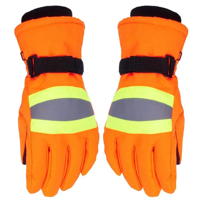 Winter Work Gloves Orange Work Gloves With Grip Traffic Directing Gloves For Gardening Cutting Construction Motorcycle