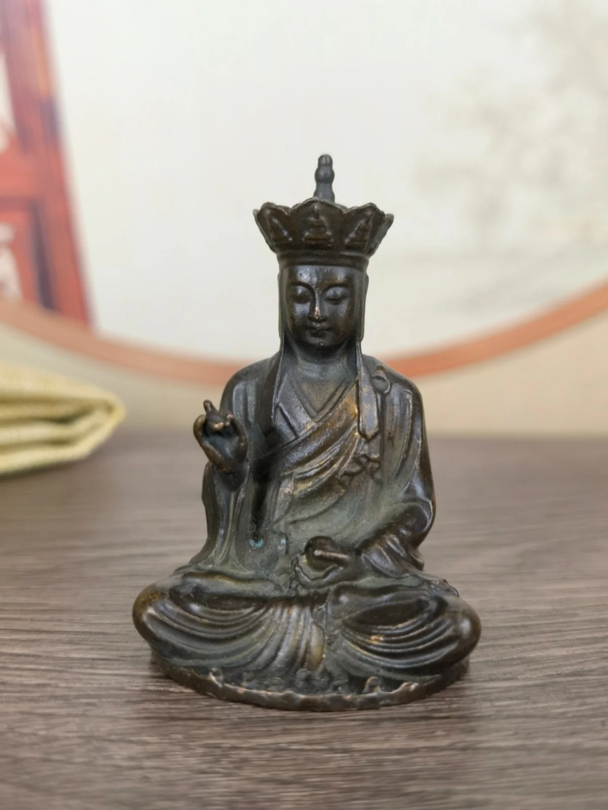 

Retro Jizo King solid bronze statue home office study desktop with fine workmanship