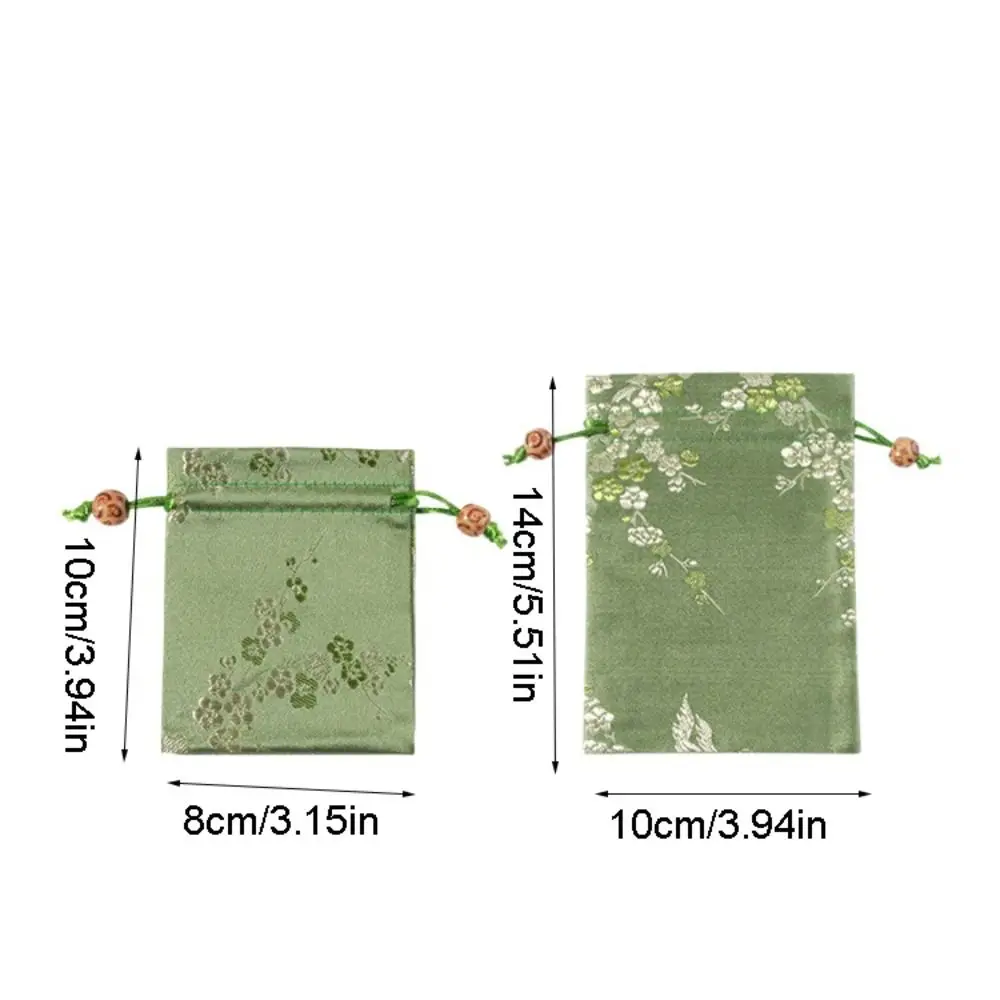 Fashion Satin Storage Bag Flower Embroidered Drawstring Gift Bag Tie Drawstring Women Sachet Wedding