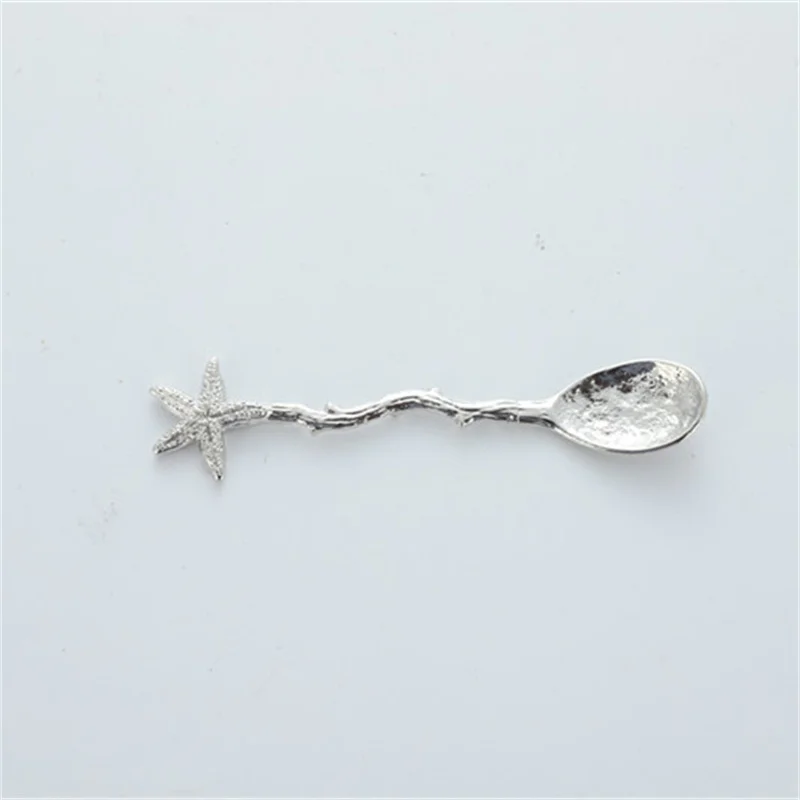 2/4/6PCS Zinc Alloy Dessert Spoon Comfortable Kitchen Bar Delicate Small Sugar Spoon Durable