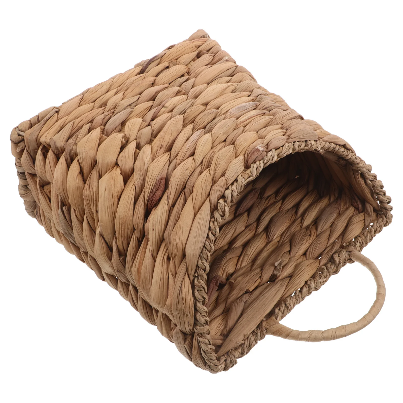 

Woven Wall Hanging Basket Light Brown Handmade Wicker Storage Kitchen Fruit Organizer Garlic Ginger Holder Decorative Boho Home