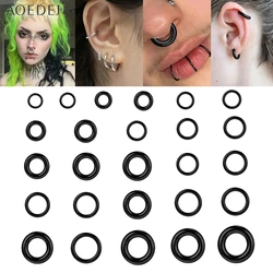 AOEDEJ 1 Piece 2/4/6/8/10/12G Stainless Steel Punk Round Large Ear Gauges Earring Black Ear Expander Nostril Cartilage Jewelry