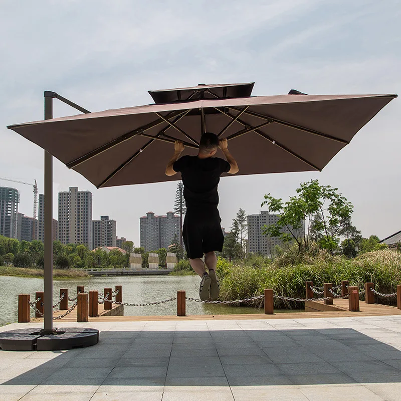

Outdoor courtyard sunshade, solar powered garden with lights, commercial villa garden, Roman umbrella, outdoor terrace