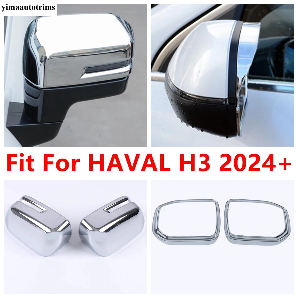 

Rearview Mirror Rain Shade Rainproof Mirror Eyebrow Cover Trim For HAVAL H3 2024 2025 ABS Chrome / Carbon Fiber Look Accessories