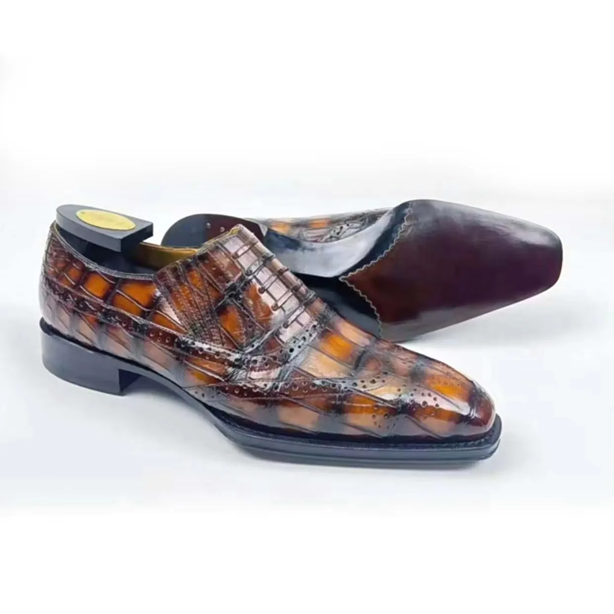 eyuge new men dress shoes male crocodile shoes wedding office business shoes