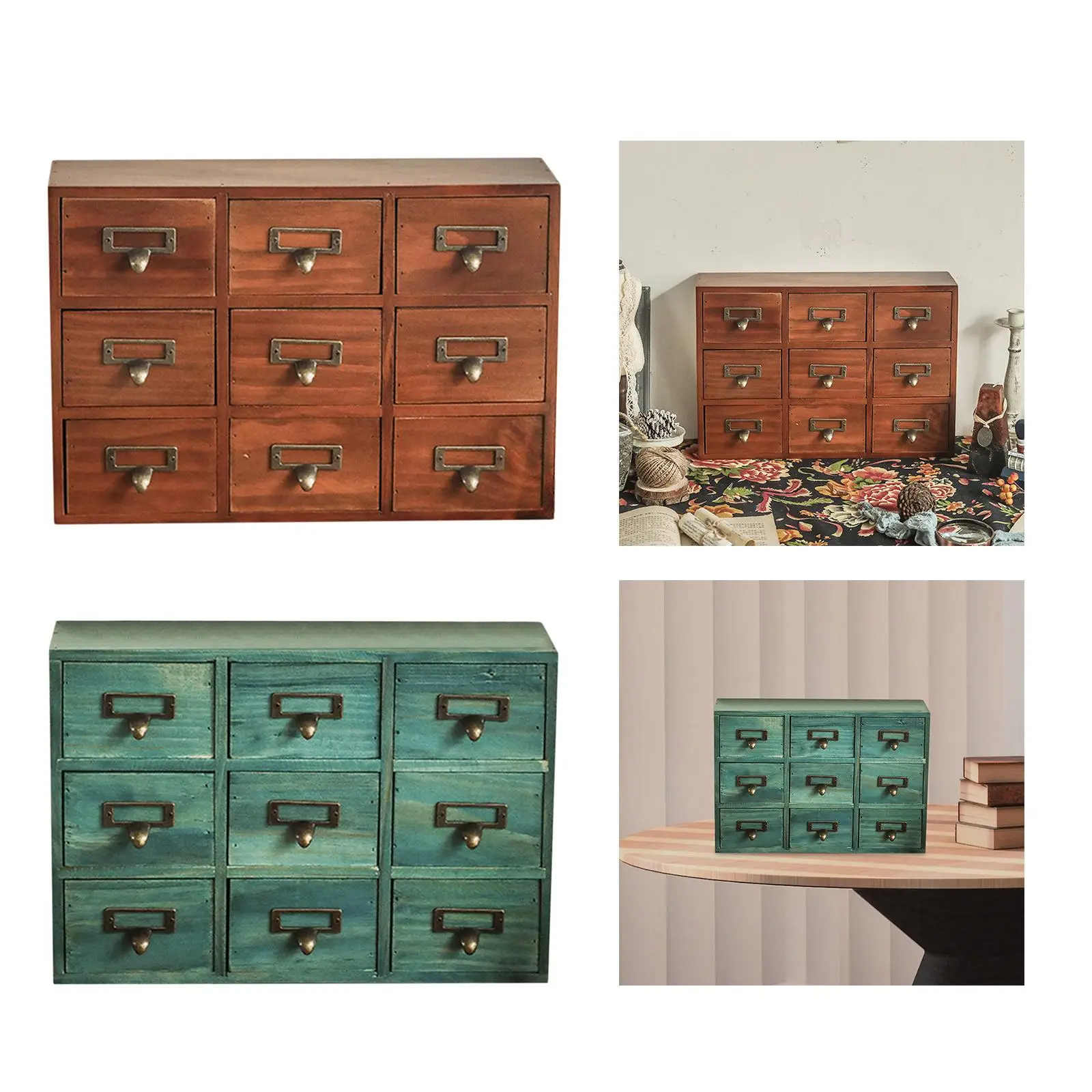 Desktop Storage Cabinet with 9 Drawers Makeup Shelf for Organization Bedroom