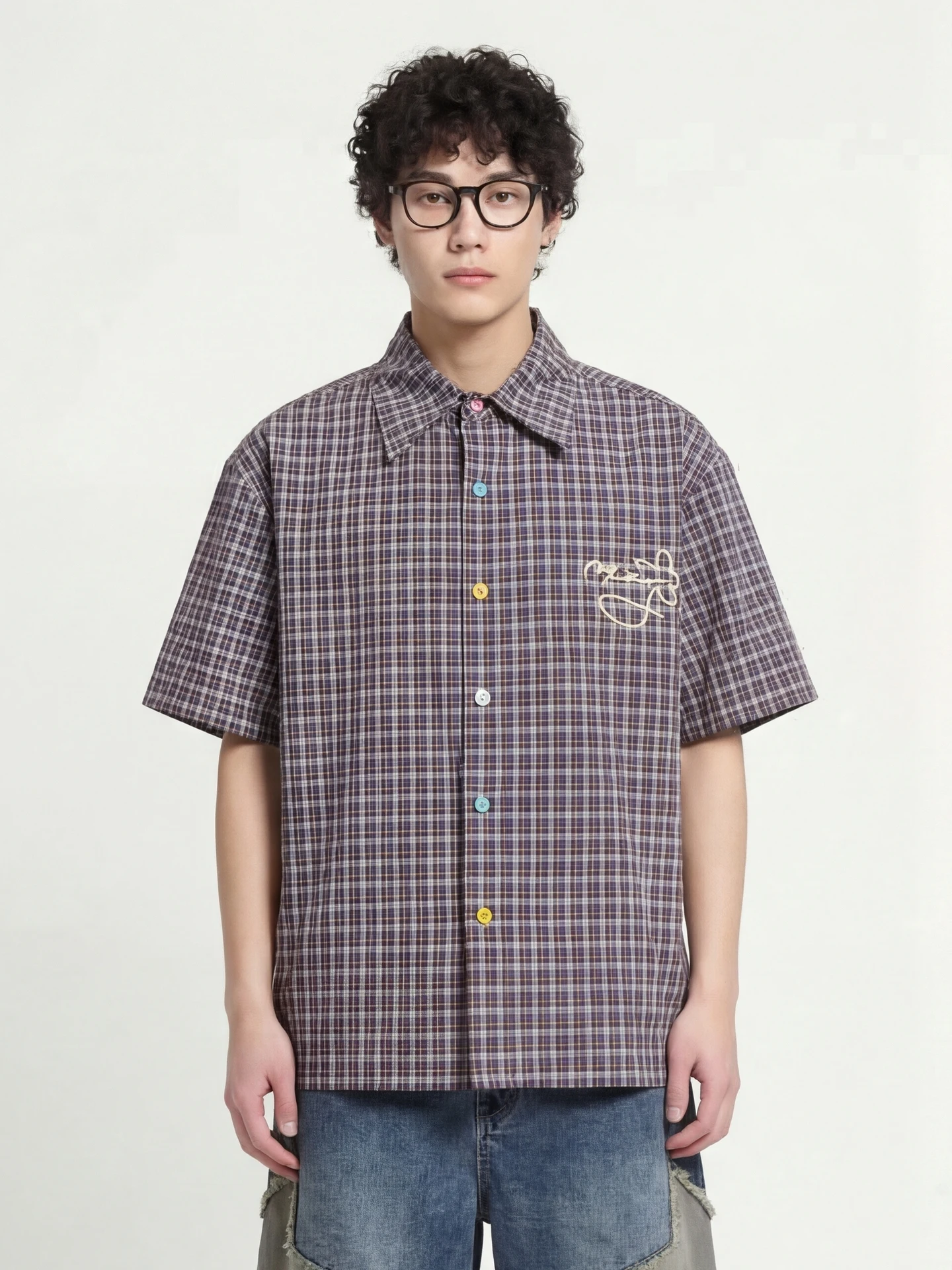 loose-casual-short-sleeve-button-up-shirt-from-button-academy-style-letter-embroidery-versatile-comfortable-cot