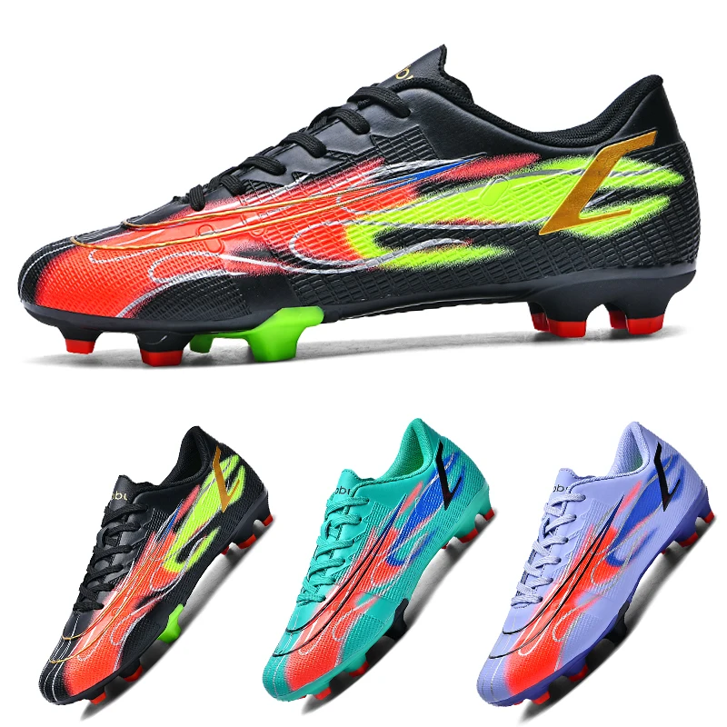 

New High Top Football Shoes Youth Adult TF/AG Outdoor Grass Anti Slip Lightweight Football Shoes Running Sneaker