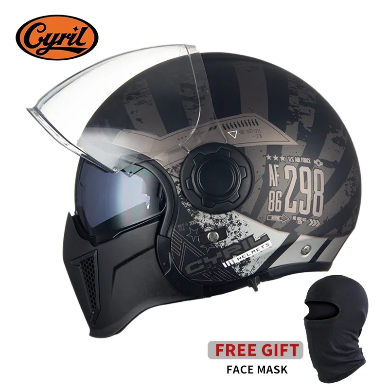 Modular Motorcycle Helmet Full Face Helmet Open Face Helmet Double Lens DOT ECE APPROVED OP12A Man Woman Retro Moto Helmets