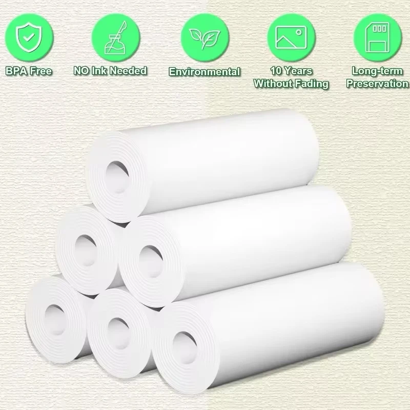 Papel de Cámara de impresión instantánea para niños, juego de papel de impresión para la mayoría de los niños, recargas de cámara instantánea, rollos de papel de 57x30mm, 6 rollos