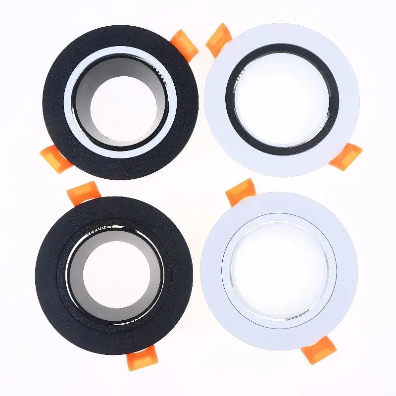 【NEW】1Pcs White Black Round Light Kit Gu10 Base Lamp Holder Adjustable Ceiling Spotlight Shell Accessories
