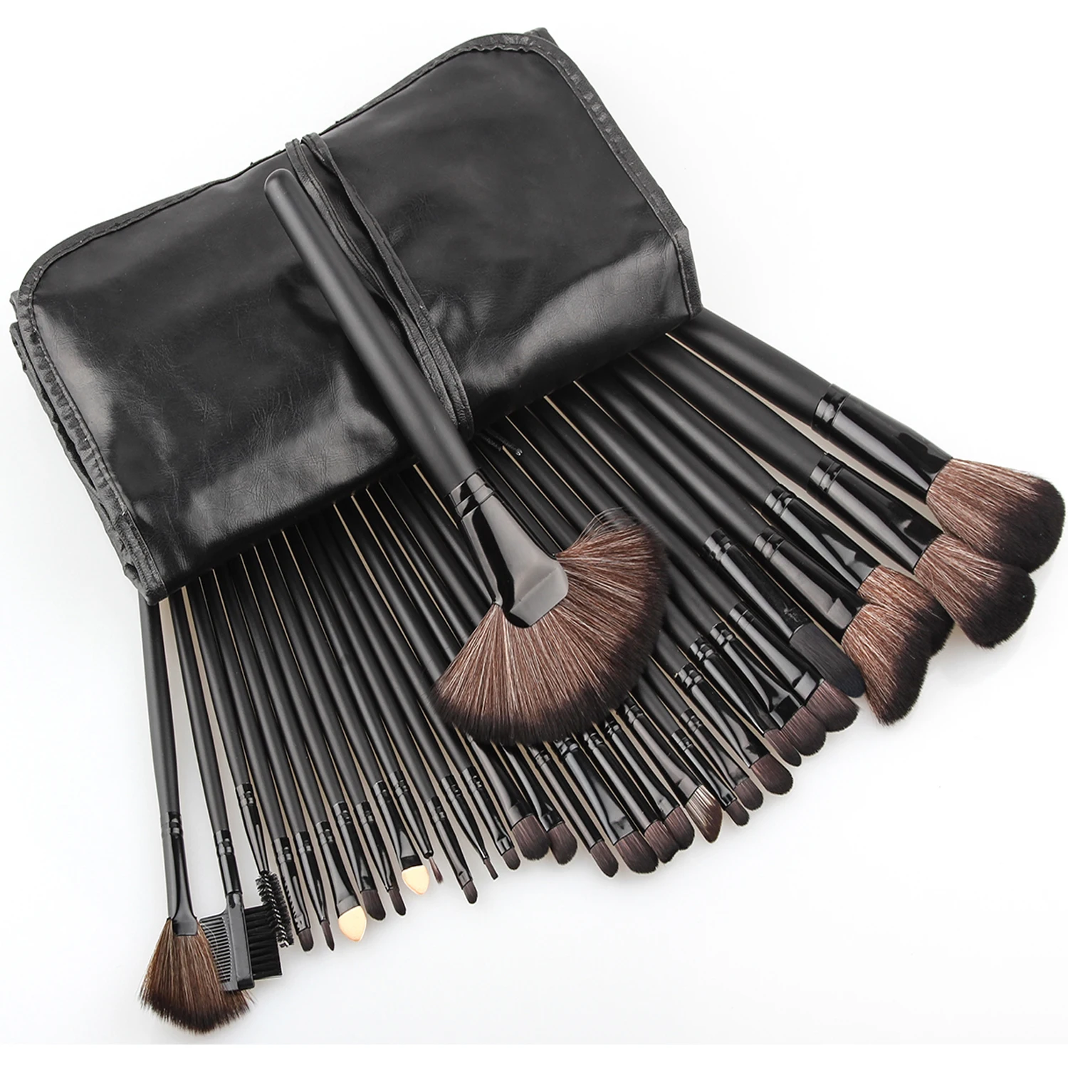 32Pcs Professional Makeup Brushes Set Goat Hair pincel maquiagem Powder Contour Brush Cosmetic Complete Kit with Leather Bag