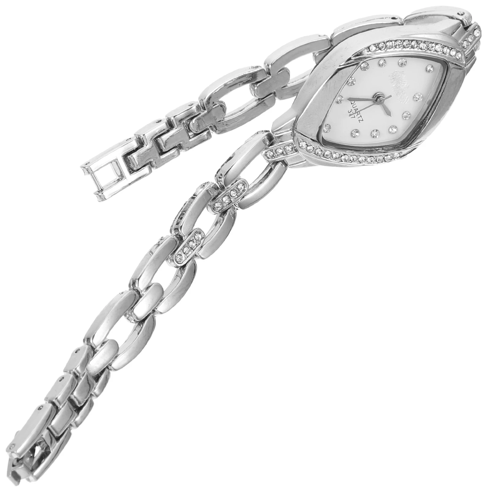 Reloj Mujer Rhinestone Muñequera Plata Pequeña Señoras Moda Navidad San Valentín Pulsera Durabilidad