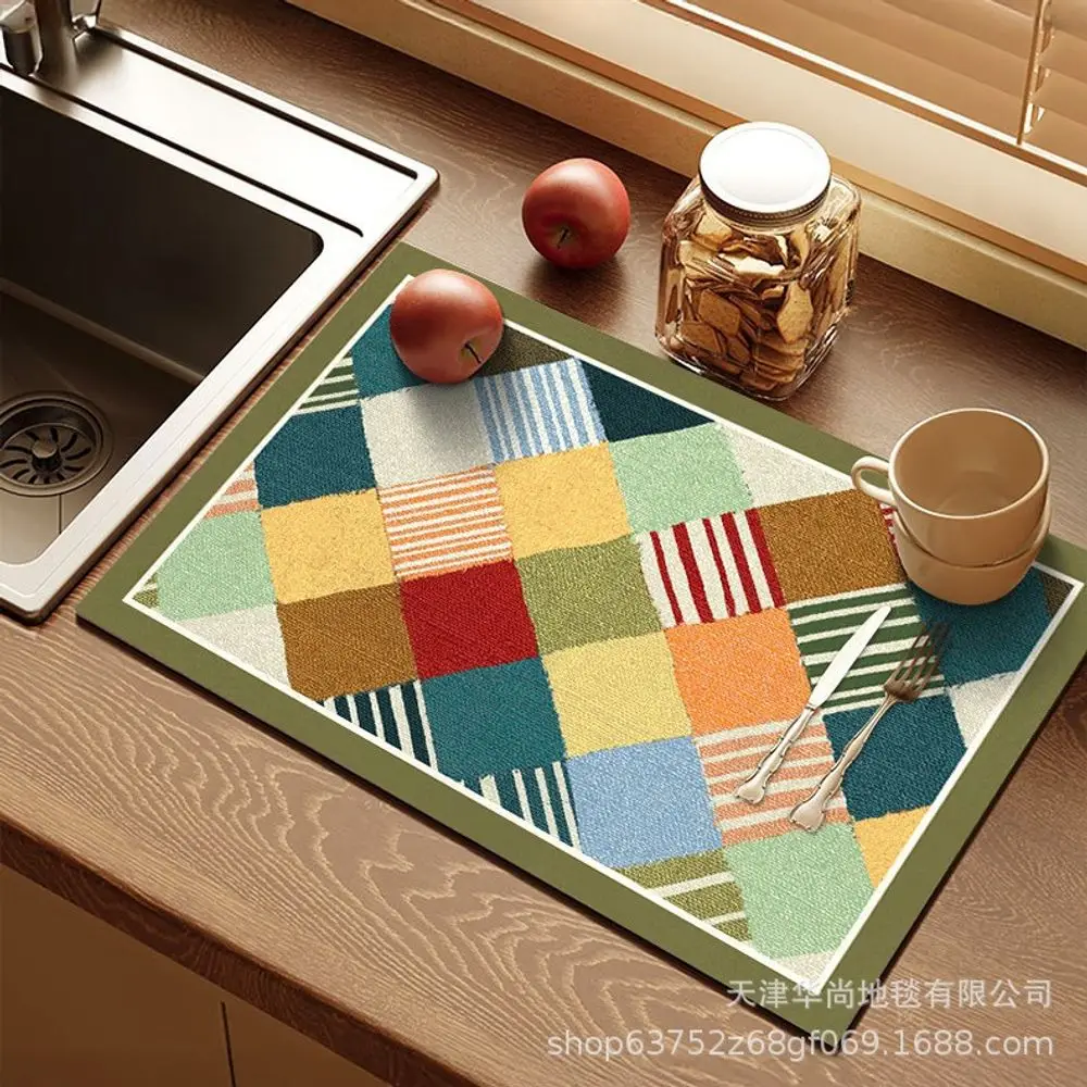 VIKAMA Kitchen Drip Tray Countertop Silica Gel Water-Absorbing Anti-Scald Heat-Insulating Bar Counter Cup, Bowl Plate Drying Pad