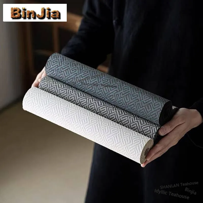 

Chinese Style Fabric Tea Mat Zen Waterproof Insulated Tea Table Flag Tea Professional Rag Tea Table Mat Tea Ceremony Accessories
