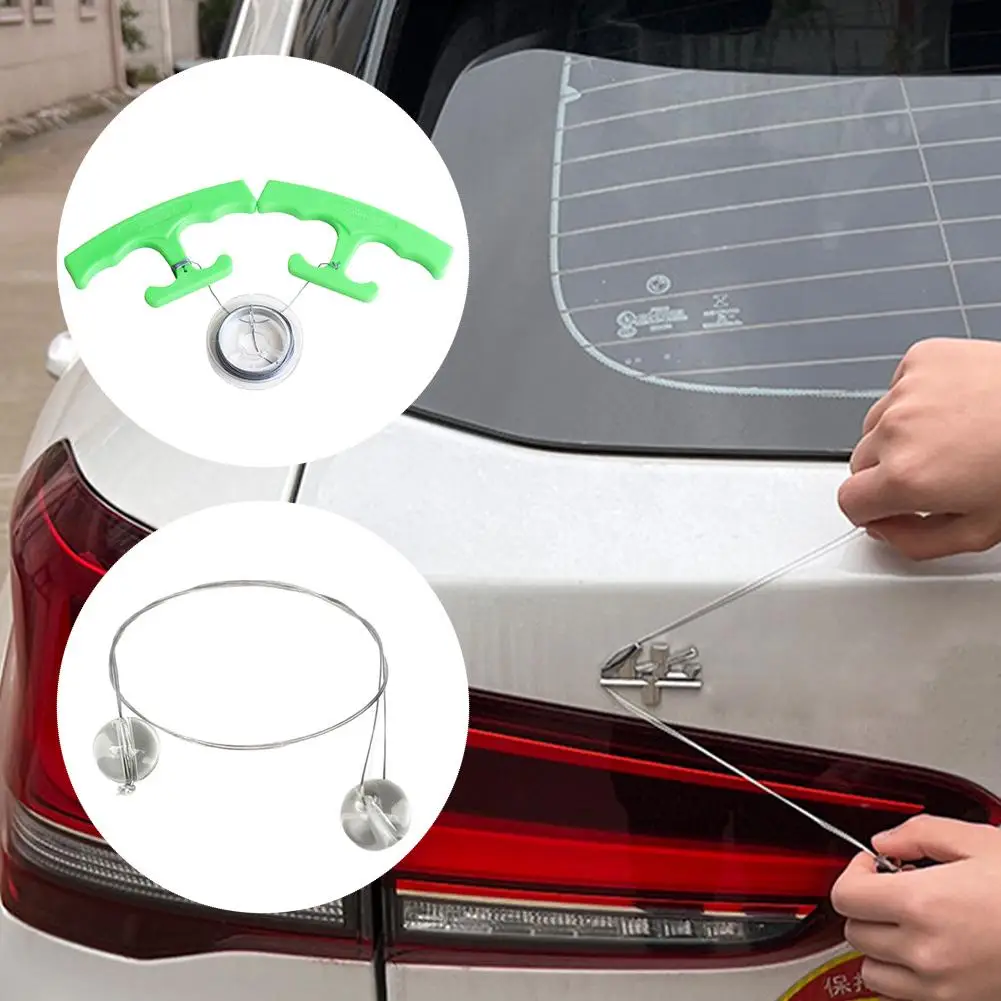 Car Emblem Removal Tool Kit Ergonomic Handle With 5M High-Strength Nylon Thread For Auto Body Logo Sticker Repair