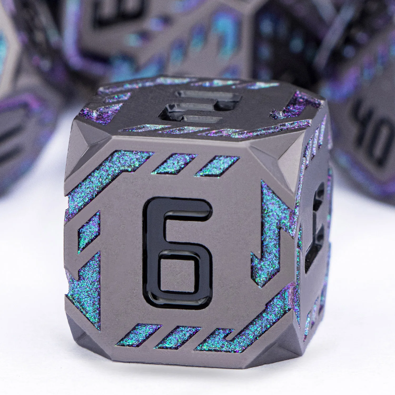 D dnd D D20 Metal Dice Set for DND Dungeon & Dragon Pathfinder Table Role Playing Game  RPG Polyhedral Handmade D&D Stripe Dice