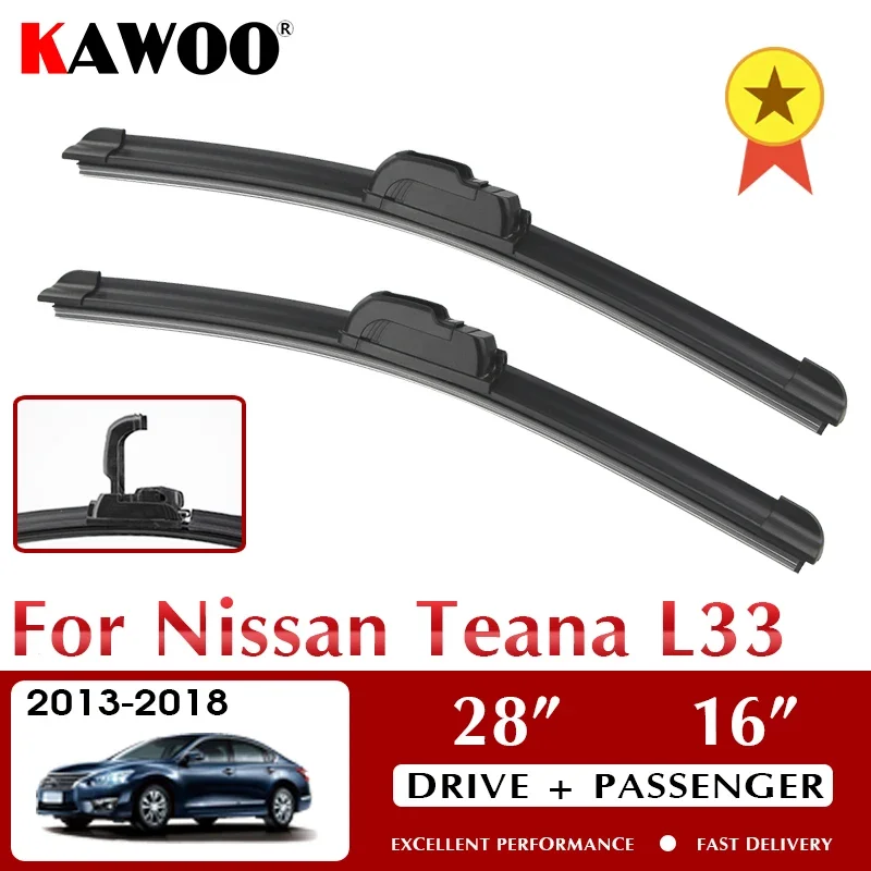 

KAWOO Wiper Front Car Wiper Blade For Nissan Teana L33 2013-2018 Windshield Windscreen Front Window Accessories 28"+16" LHD RHD