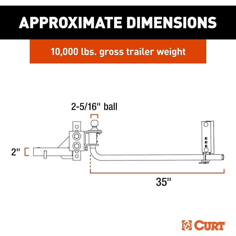 17601 TruTrack 2P Weight Distribution Hitch with 2X Sway Control, Up to 10K, 2-in Shank, 2-5/16-Inch Ball