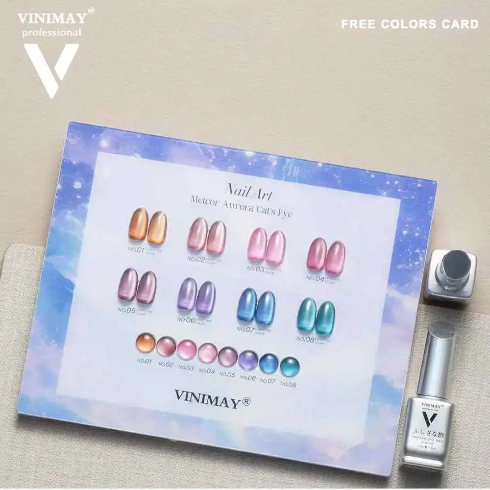 

VINIMAY Aurora Magnetic Cat Eye Gel Nail Polish Set Nail UV LED Glitter Gel Varnish Soak Off Gelpolish Gel Nail Art With Swatch