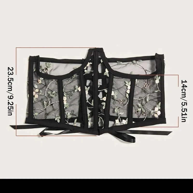 แฟชั่นผู้หญิงเอวรัดตัวดอกไม้เย็บปักถักร้อยเข็มขัดวินเทจเอว S Haper C Orsets เข็มขัดร่างกาย Cummerbunds