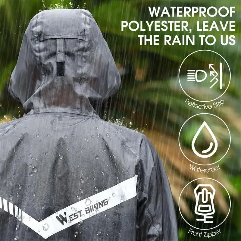 WEST BIKING Waterproof Cycling Raincoat Men Women Reflective  Jersey Electric Bicycle MTB Road Bike Jacket Sport Clothing