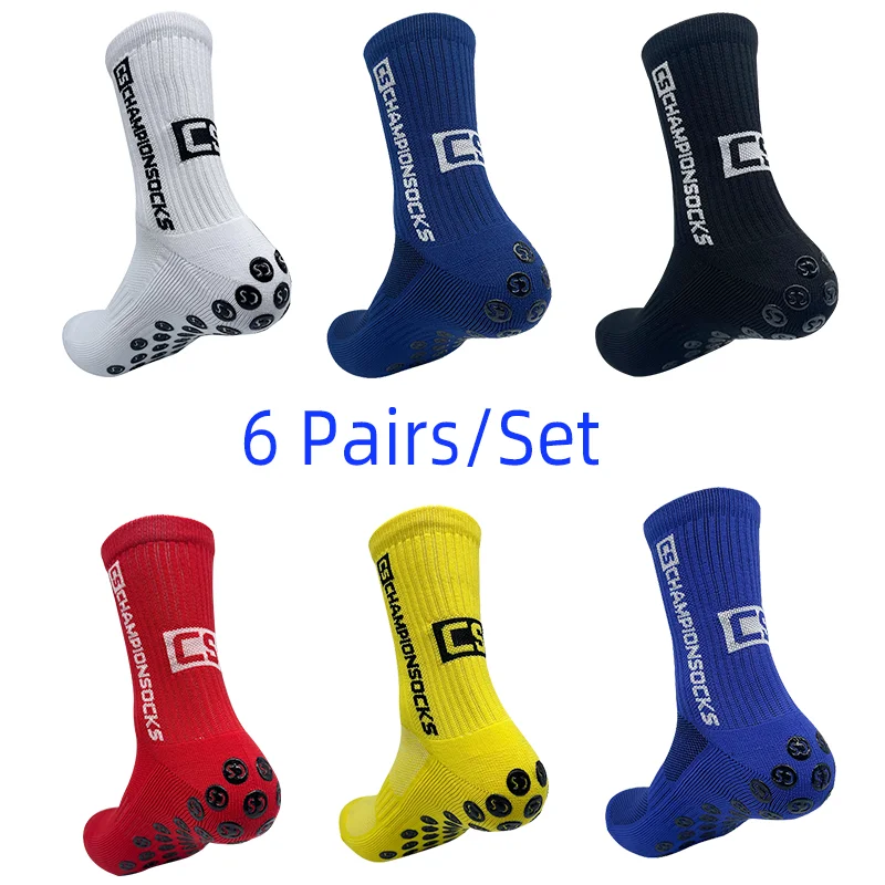 Professional Training Sports Socks High-Quality Polyester Breathable And Sweat Absorbing Non Slip Football Socks Six Pairs